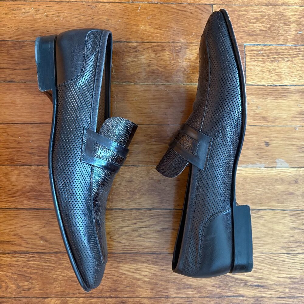 Moreschi Men's Dark Brown Italian Leather Loafers size 10 US - Picture 2 of 7